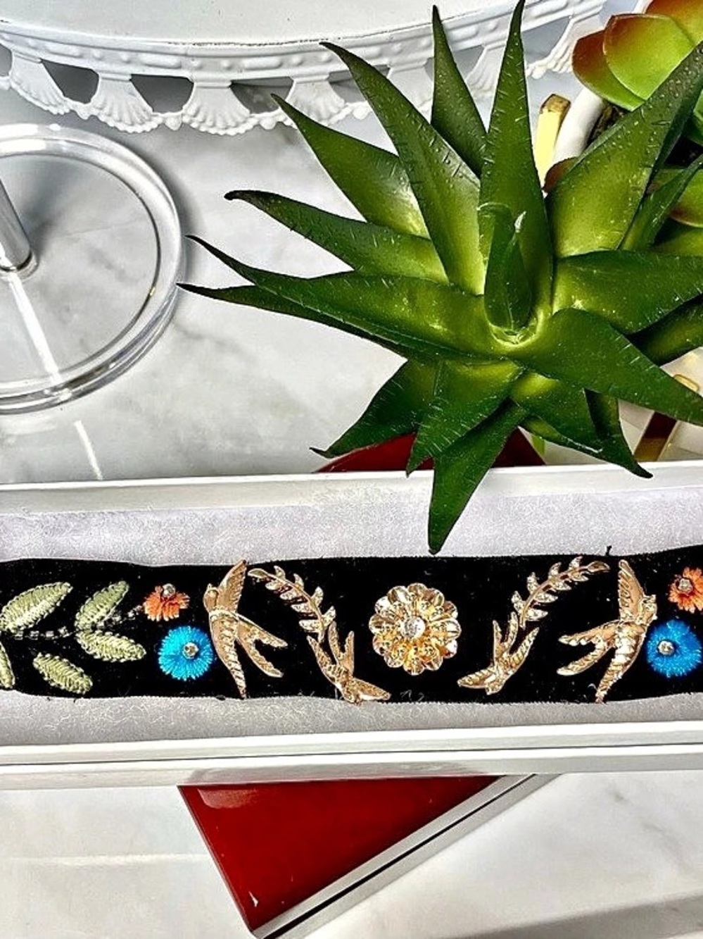 Black Ornamental & Crocheted Choker